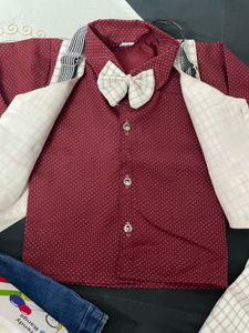 New Boys Burgundy &amp; Plaid Outfit