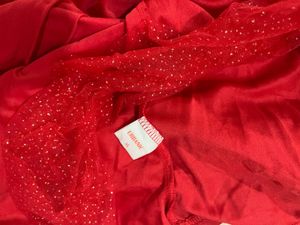 Sparkly Red Mini Dress with Sleeves