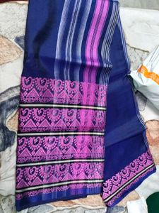 Elegant Blue & Pink Saree