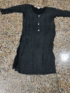Black Polka Dot Kurta