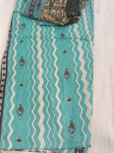Teal Printed Salwar Kameez Suit