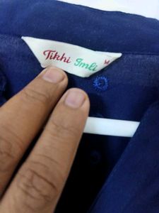 Women&#39;s Elegant mirror Navy Blue Kurta