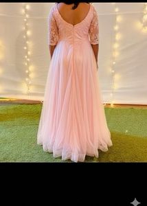 Elegant Pink Lace Maxi Dress