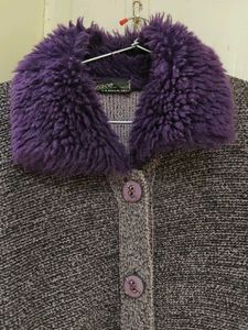 Purple Trim Knit Cardigan