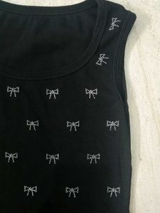 Classic Bow Black Tank