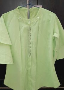 Light Green Embellished Top