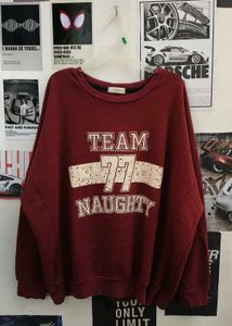 Maroon Graphic Print Sweatshirt