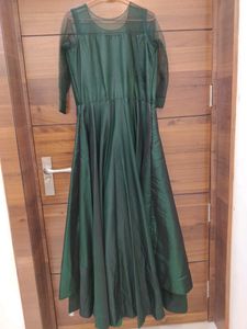 Designer Gown Green Shade Artificial Silk