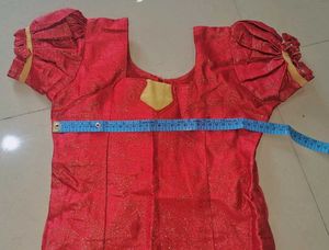 Red and cream lehanga for kids