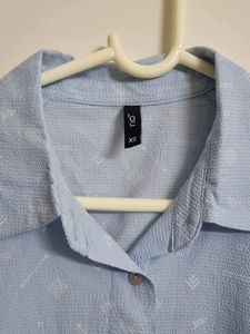 Rio ICE Blue Colour Crop Shirt
