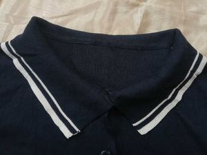 Navy &amp; White Striped Top