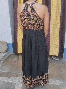 Black Ethnic Gown With Beutiful Neck Line