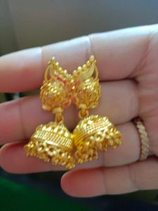 Golden Jhumka Earrings