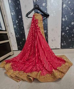 Gorgeous Pink Embroidered Saree with Blouse