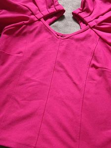 Puff sleeve Pink Top