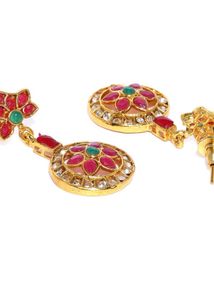 Red And Green Gold Plated Choker