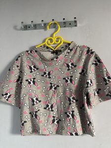 Cute Dog Print Top