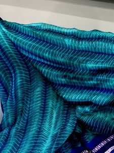Pure Chiffon Green/Blue Saree