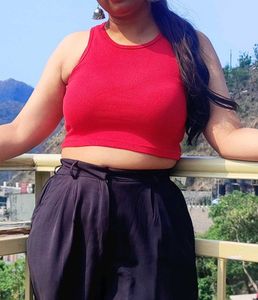 Pink Halter Neck Crop Top