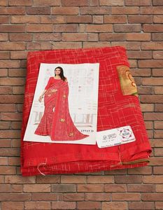 Red Designer Saree