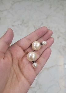Double Pearl Ear Stud