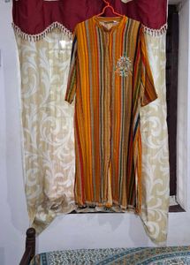Multicoloured Striped Cotton Kurta