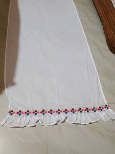 Beautiful White Dupatta With Small Colourful F
