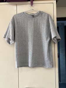HM Gray Ribbed T-Shirt