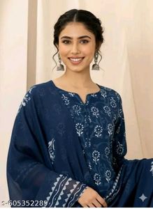 Elegant Blue Printed Salwar Suit