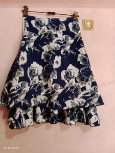 Nevy Blue Crop Top With Floral Print