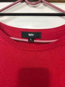 Red Long Sleeve Knit Top