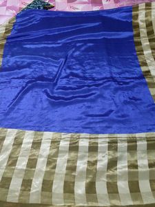 Blue crape saree