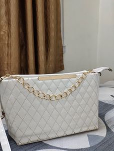 White Cream Quilted Chain Bag With Free Gift 🎁