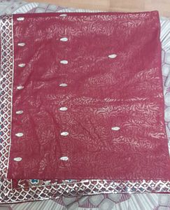 Maroon Floral Saree