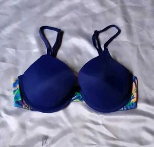 Blue Floral Bra