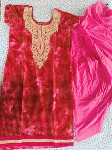 Red & Pink Salwar Kameez Set