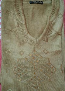 V Neck Woollen Kurta For Women