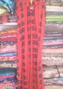 Red Printed Nightgown