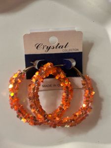 Orange Crystal Earrings