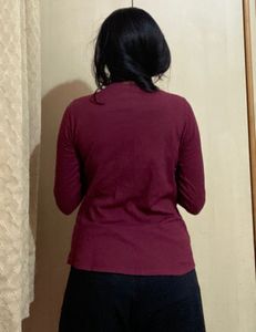 Burgundy Long Sleeve Top