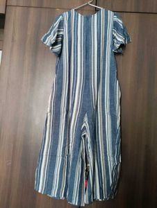Grey Striped Jumpsuit