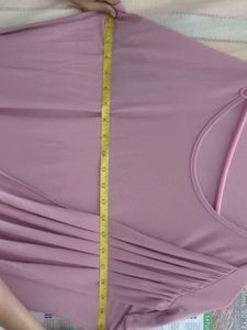 Pink Draped T-Shirt Dress