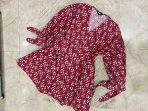 Red Floral Print Dress