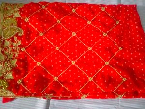 Red Embroidered Saree