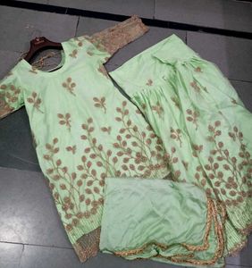 Embroidered Green Kurta Salwar Suit