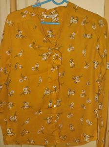 Floral Mustard Colour Shirt