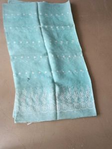 Beautiful sky blue saree with embroidery