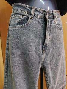 Gray Wide-leg Denim
