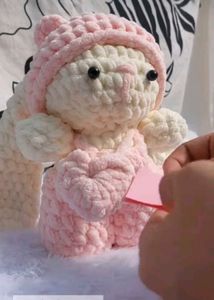Crochet Bunny Doll, Fully Handmade Stuffed Toy