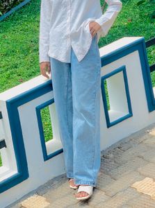 Blue Denim Wide Leg Jean